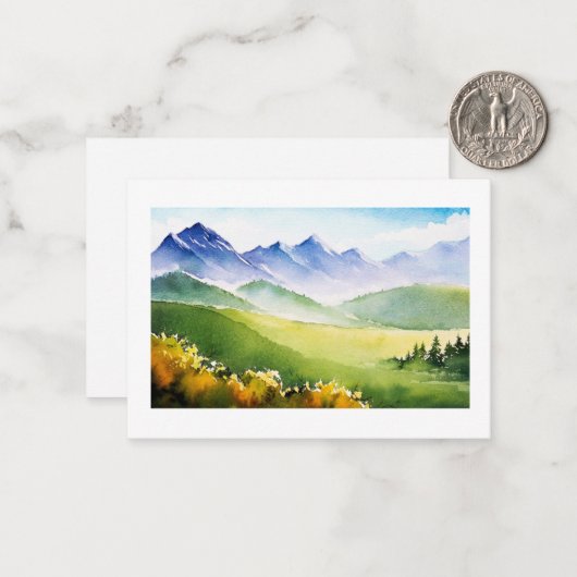 carte de note d'aquarelle nature (Devant/Arrière en situation)