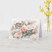 Carte de note d'art à l'aquarelle pastel de roses (Fleur jaune)
