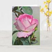 Carte de note d'art à l'écusson rose (Fleur jaune)