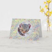 Carte de note d'art à visage Vintage (Fleur jaune)