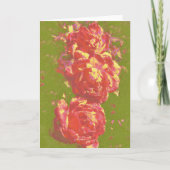 Carte de note d'art Abstraite Roses roses (Devant)