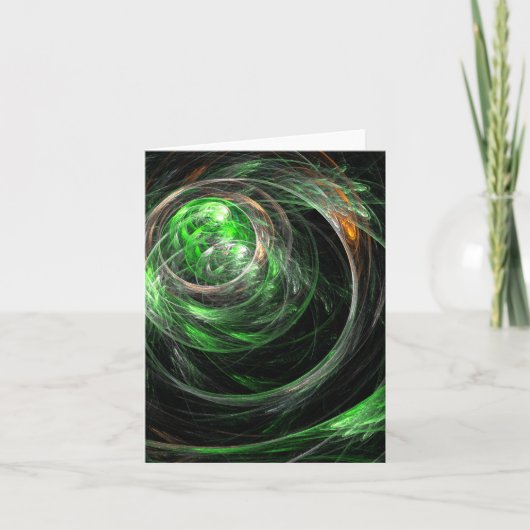 Carte de note d'art Abstraite verte du monde entie (Devant)