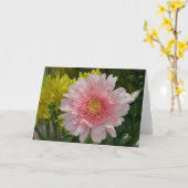 Carte de note d'art aux fleurs rose pâle (Fleur jaune)