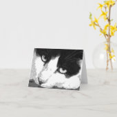 Carte de note d'art de chat (Fleur jaune)