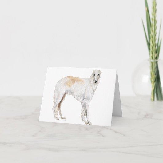 Carte de note d'art de Chien Borzoi (Devant)