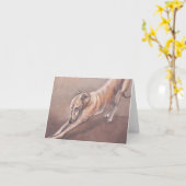 Carte de note d'art de chien de bout droit de (Fleur jaune)