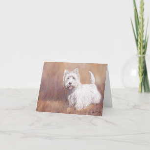 Carte de note d'art de chien de Terrier blanc de