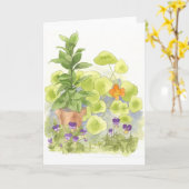 Carte de note d'art de fleur d'aquarelle de (Fleur jaune)