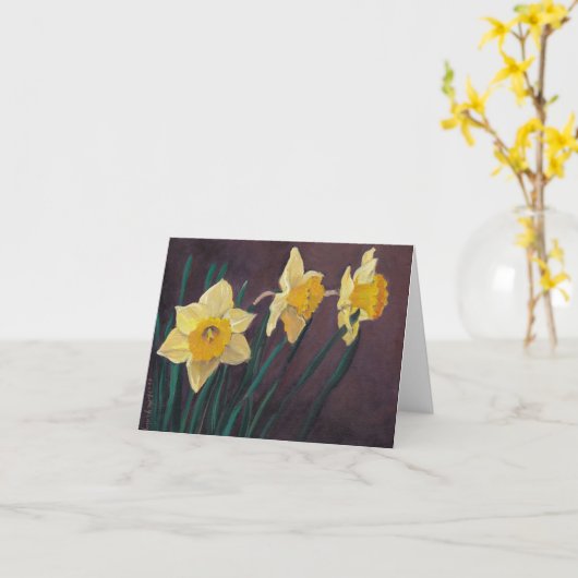 Carte de note d'art de fleur de jonquilles (Fleur jaune)