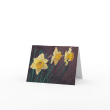 Carte de note d'art de fleur de jonquilles