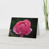 Carte de note d'art de fleur de rose rose foncé (Devant)
