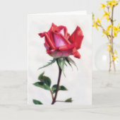 Carte de note d'art de fleurs de rose rouges et ro (Fleur jaune)