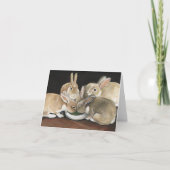 Carte de note d'art de temps de repas de lapin (Devant)