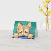 Carte de note d'art de Terrie de cairn de KiniArt (Fleur jaune)