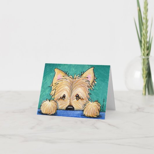 Carte de note d'art de Terrie de cairn de KiniArt (Devant)