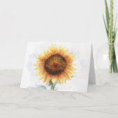 Carte de note d'art de tournesol à l'aquarelle (Devant)