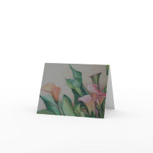 Carte de note d'art de zantedeschias
