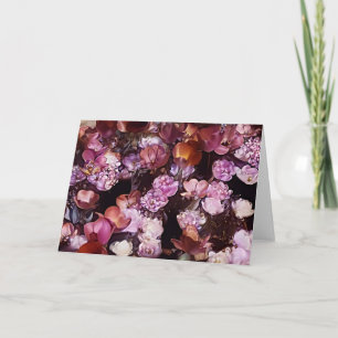 Carte de note d'art du jardin à fleurs violettes