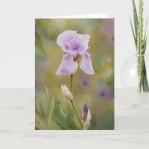 Carte de note d'art du jardin fleuri Iris
