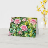Carte de note d'art du jardin rose Rose (Fleur jaune)