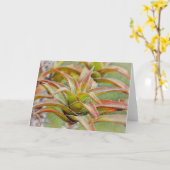 Carte de note d'art en aloès Succulte Cactus (Fleur jaune)