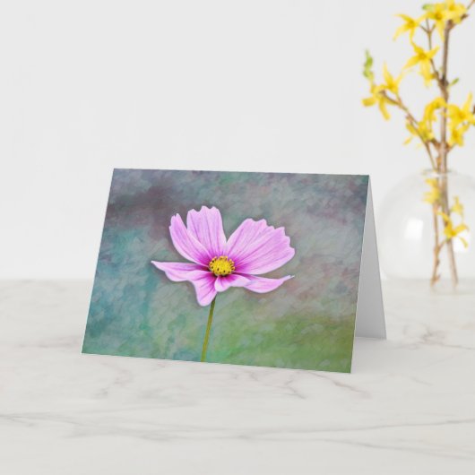Carte de note d'art en rose Artsy (Fleur jaune)