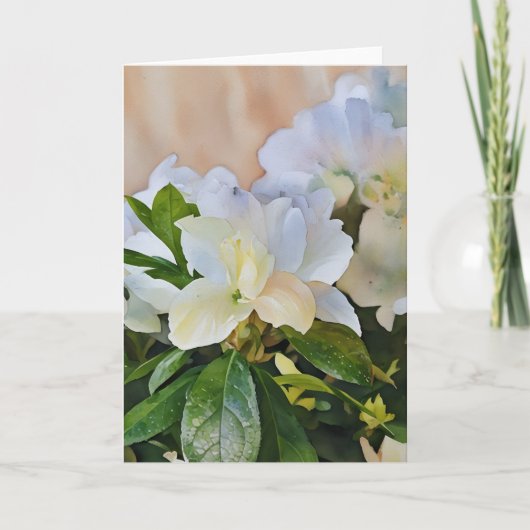Carte de note d'art Fleurs de Gardenia Blanches (Devant)