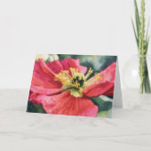 Carte de note d'art floral Fleur de pavot rouge (Devant)