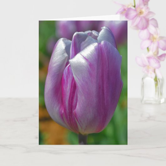 Carte de note d'art floral Fleur de Tulipe Violett (Orchidée)