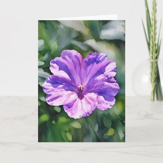 Carte de note d'art florale à fleurs violettes (Devant)