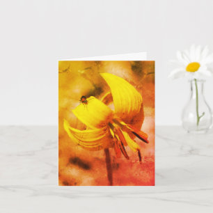 Carte de note d'art florale pour truites et amis