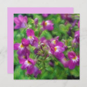 Carte de note d'art florale rose rose profond (Devant / Derrière)