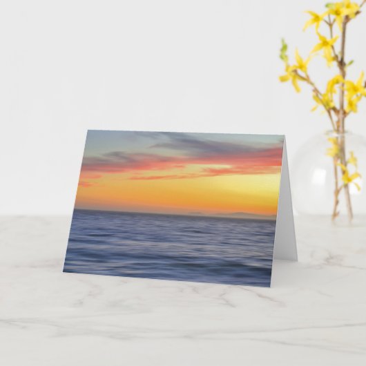 Carte de note d'art Ocean at Sunset Motion (Fleur jaune)