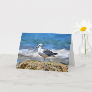 Carte de note d'art océanique White Grey