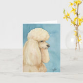 Carte de note d'art pour chien de caniche miniatur (Fleur jaune)