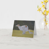 Carte de note d'art pour chien de loup russe Borzo (Fleur jaune)