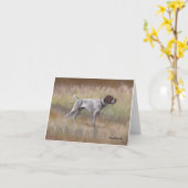 Carte de note d'art pour chien de poing court alle (Fleur jaune)