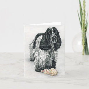 Carte de note d'art pour chien espagnol Cocker