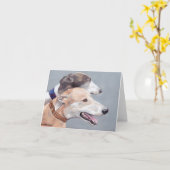 Carte de note d'art pour chien Greyhound Friends (Fleur jaune)