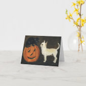 Carte de note d'art pour l'Halloween Chihuahua (Fleur jaune)