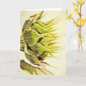 Carte de note d'art Profil vert de la fleur de tou (Fleur jaune)