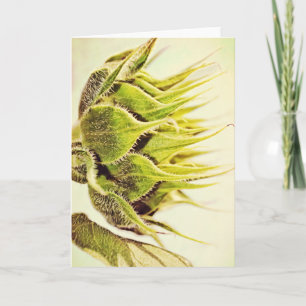 Carte de note d'art Profil vert de la fleur de tou