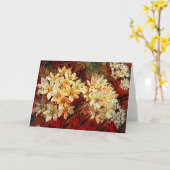 Carte de note d'art Red Gold Flowers (Fleur jaune)