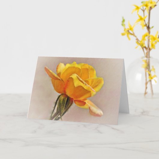 Carte de note d'art Rose or jaune (Fleur jaune)