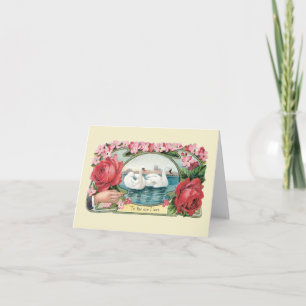 Carte de note d'art vierge de style victorien Rose