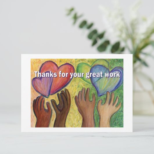 Carte de note d'art Word Merci (Debout devant)