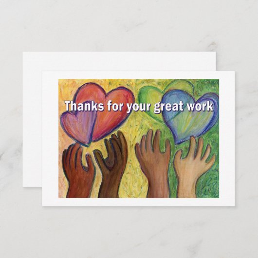 Carte de note d'art Word Merci (Devant / Derrière)