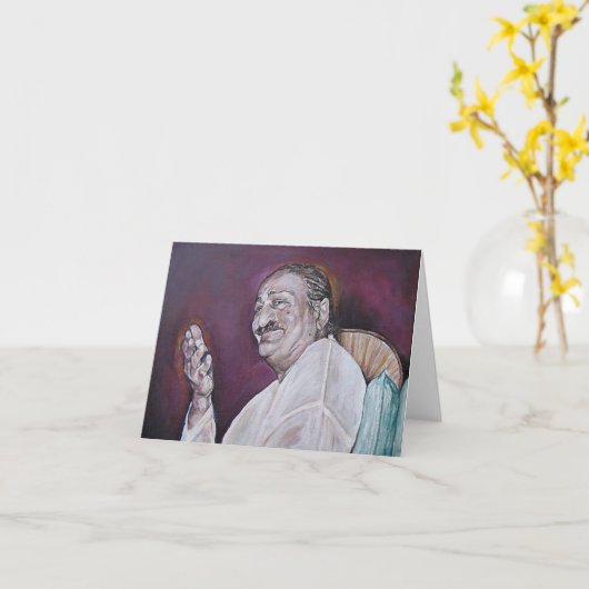 Carte de note de baba de Meher (blanc à (Fleur jaune)