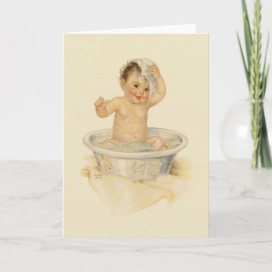 Carte de note de bain pour bébé vintage (Devant)