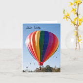 Carte de note de ballon à air chaud (Fleur jaune)